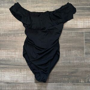 La Blanca Island Goddess Off Shoulder Ruffle One Piece Swimsuit